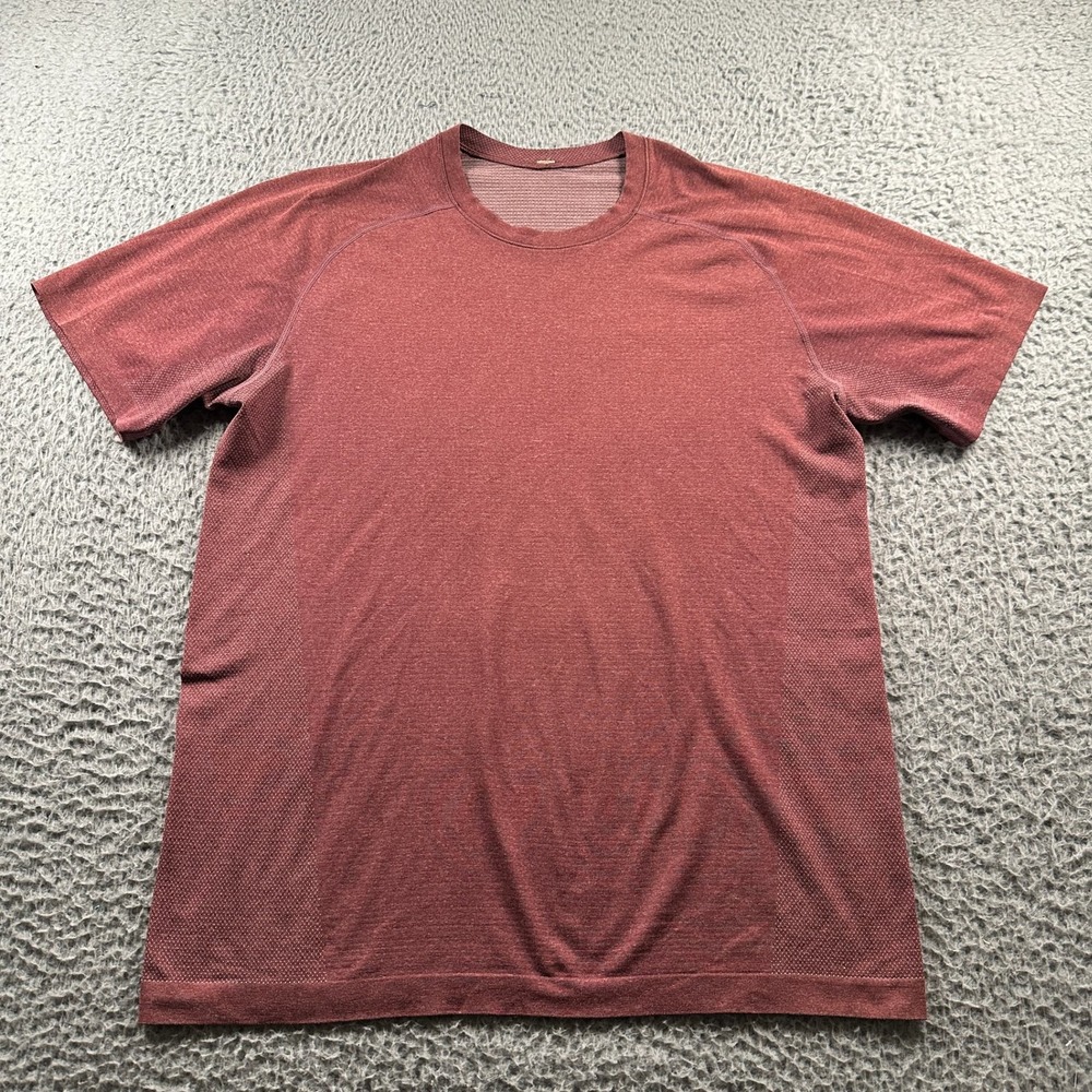 Lululemon Vent Tech T-Shirt Mens M Burgundy Short‎ Sleeve Athletic Running Tee